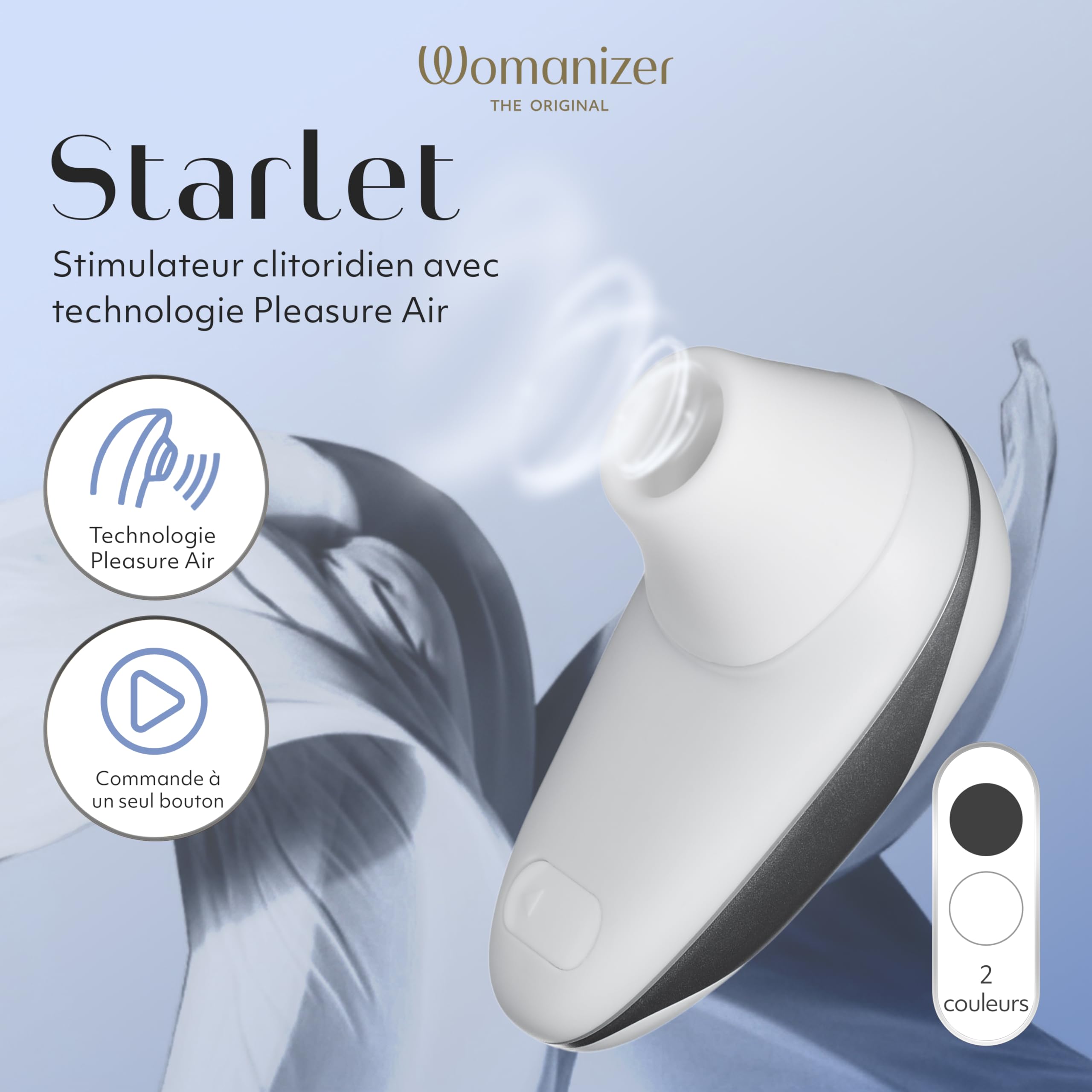 Womanizer Starlet Snow - Suceur de clitoris - Mini stimulateur clitoridien avec 4 niveaux d'intensité - Sex Toy silencieux étanche