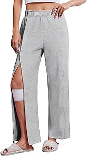Deyeek Women's Tear Away Pants with Pockets Easy Access Adaptive Pants Post Hip Knee