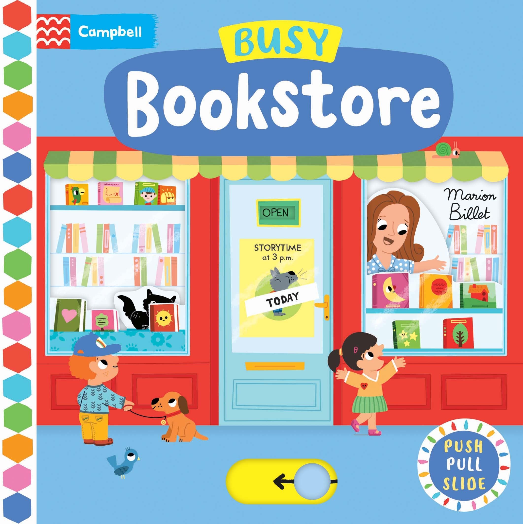 Busy Bookstore: Push, Pull, Slide