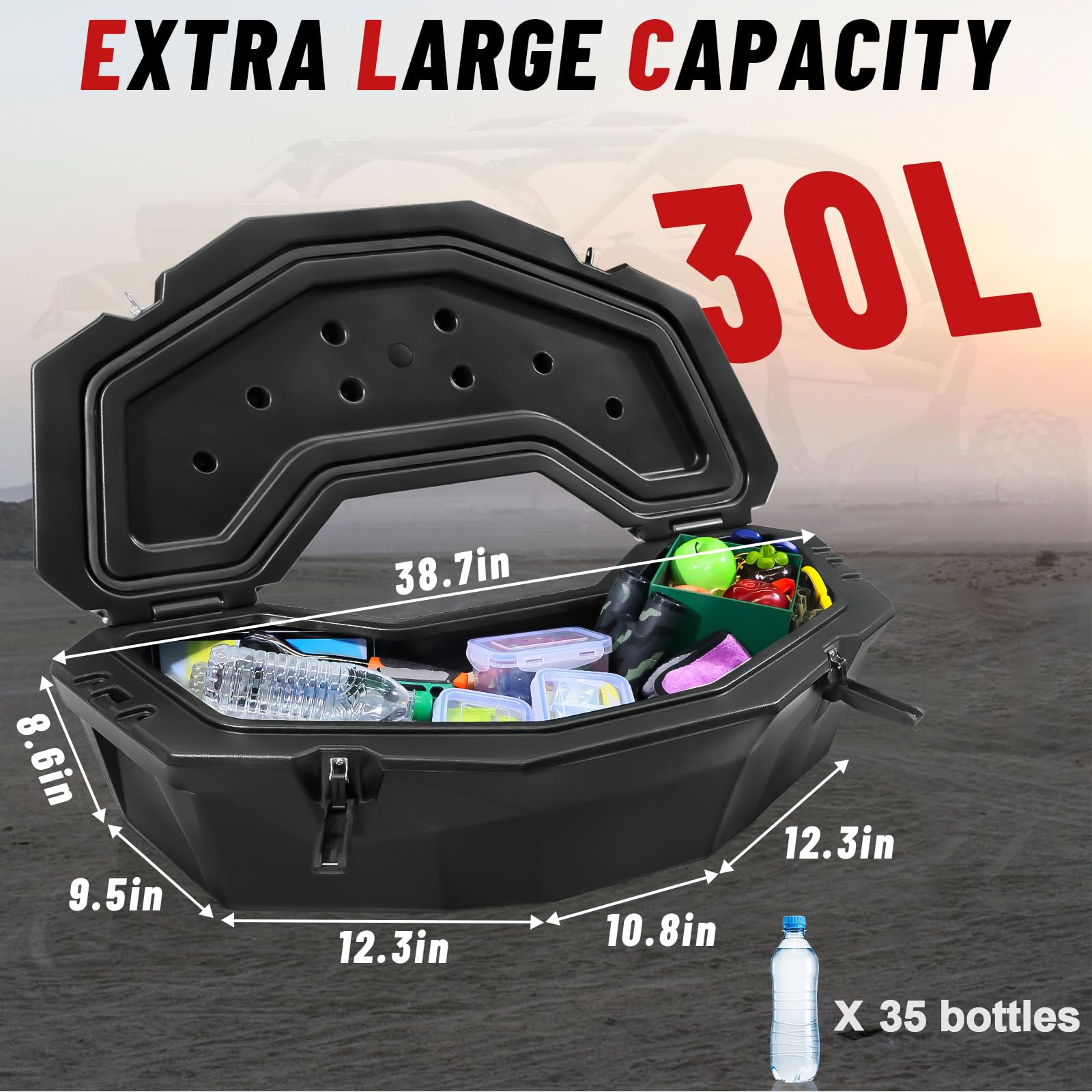 30L (8 Gallon) Rear Storage Cooler Box For Can-Am Maverick X3, Renegade, Commander