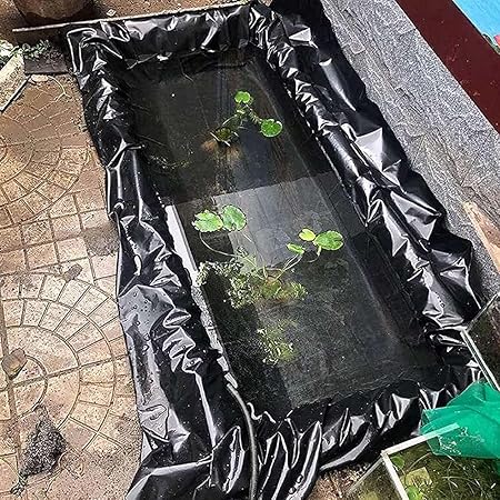 Image WZYX Preformed Pond Liner Koi Ponds Skins 8 Mil Thick Rubber Waterproof Underlayment Garden Pool Membrane Foldable Easy Cutting Image WZYX Preformed Pond Liner Koi Ponds Skins 8 Mil Thick Rubber Waterproof Underlayment Garden Pool Membrane Foldable Easy Cutting