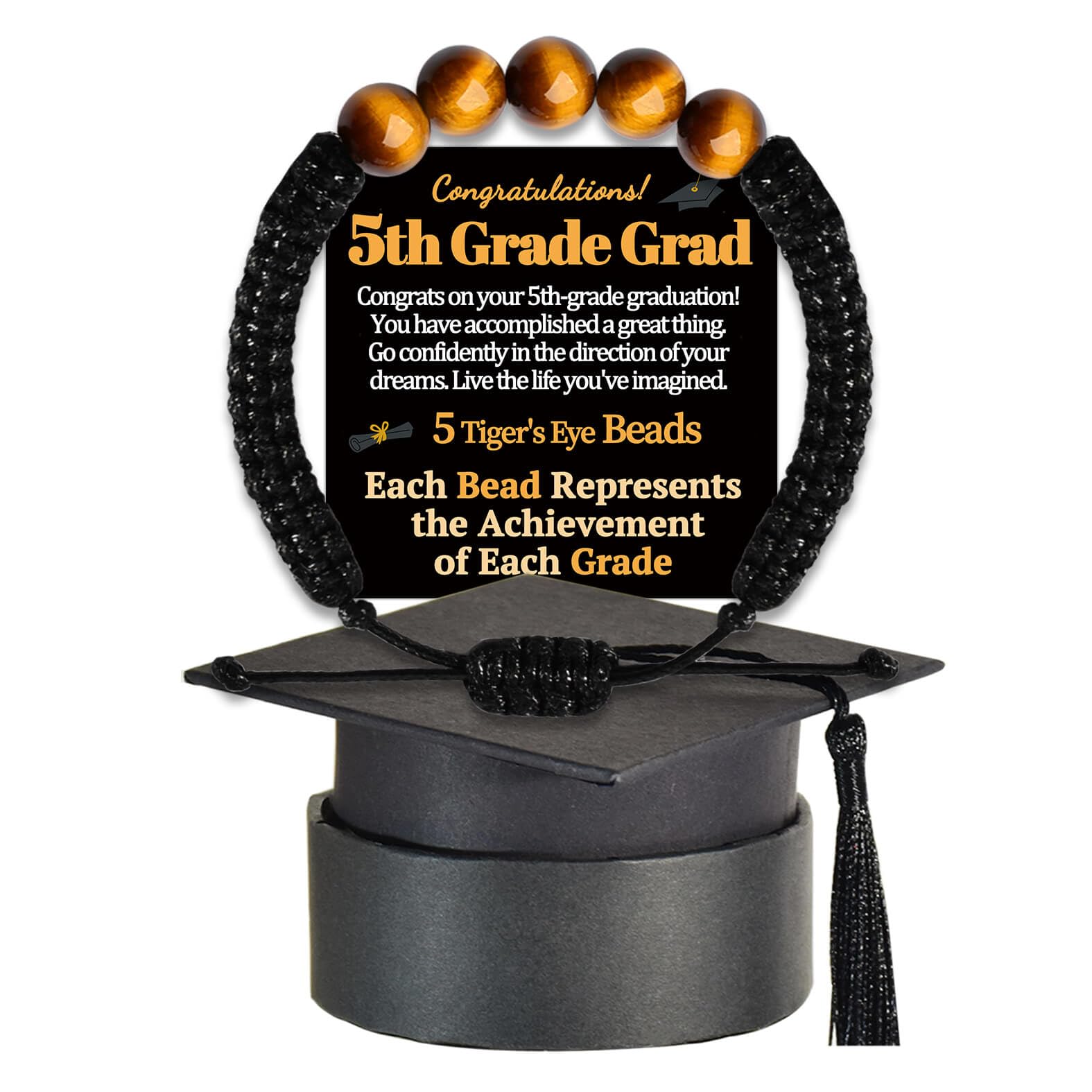 5th 6th 8th Grade Graduation Bracelets Gifts for Her Him Grad Card Congratulations Gift Graduates Cap Box Graduating Daughter Son Granddaughter Grandson Nephew Niece Bracelet Jewelry Ideas Unique