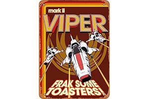Battlestar Galactica Viper Mark II Tin Sign: A Nostalgic Adornment for Sci-Fi Enthusiasts