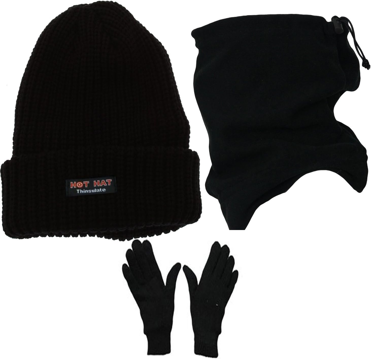 Mens 3 Piece Thermal Set 4.7 TOG Beanie Hat & Thermal Glove, Neck Warmer Gift Set