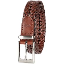 DOCKERS Mens Braided Leather Belt, Fully Adjustable Casual Strap for Everyday Wear