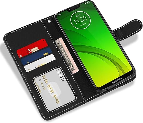 Miniatura 3 de Asuwish Funda de teléfono para Moto G7 Power/MotoG7 Supra/Moto7 Optimo Max con protector de pantalla y cubierta para cartera, soporte para tarjetas,