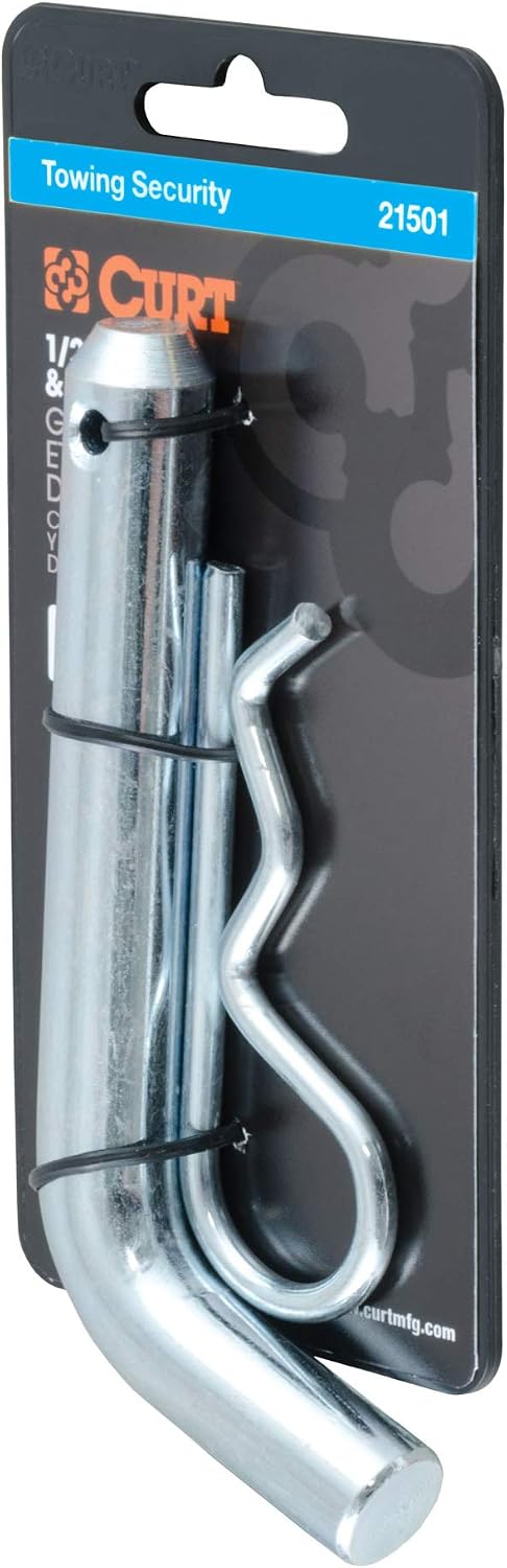 CURT 21501 Trailer Hitch Pin & Clip, 5/8-Inch Diameter, Fits 2-Inch Receiver