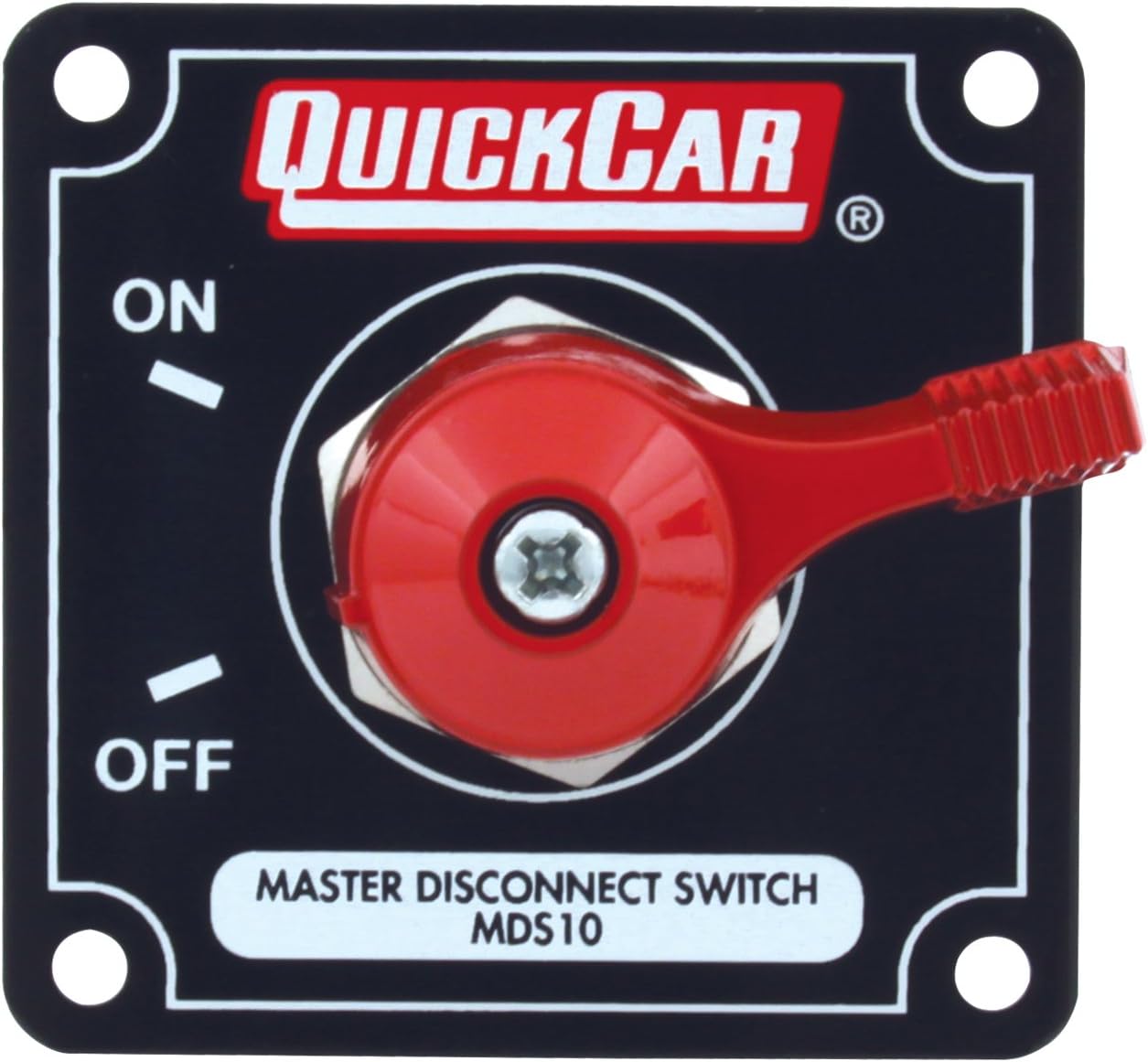 QuickCar Racing Products 55-010 Red 2-1/2" High x 2-1/2" Wide Handle Battery Master Disconnect Switch with Black Mounting Panel : Automotive