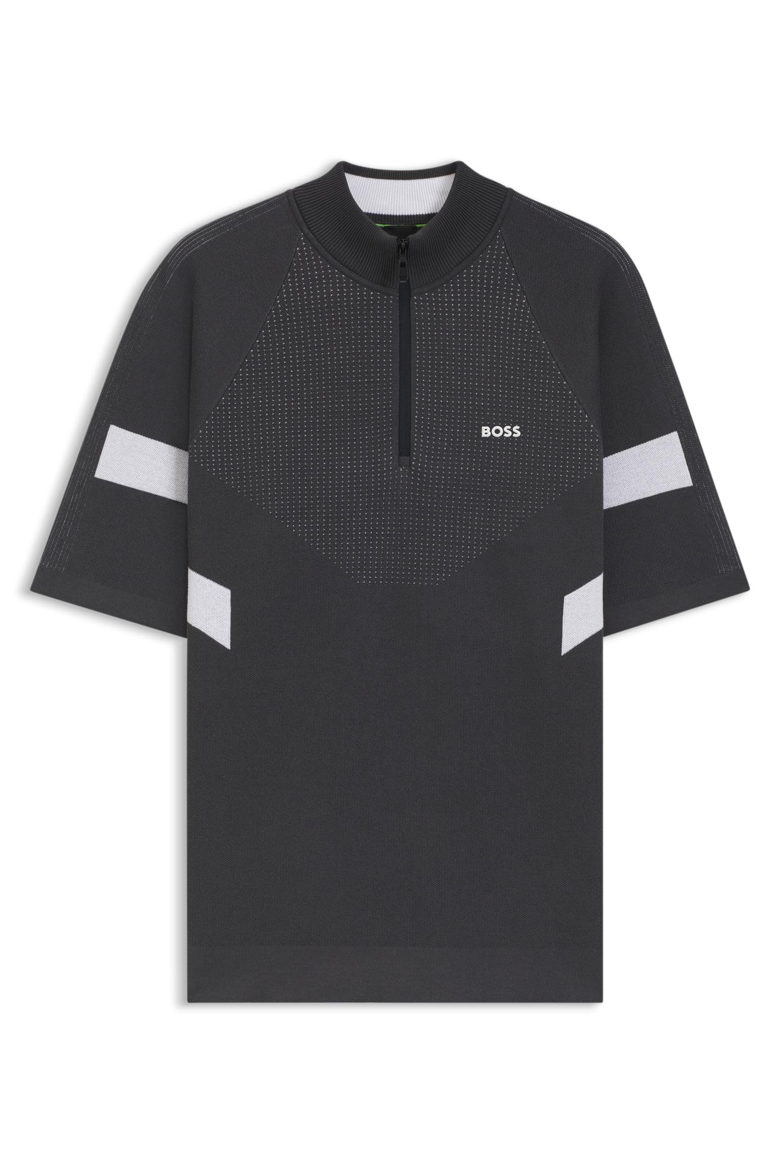 BOSS Herren K Tennis Retro QZ Kurzärmeliger Pullover aus Baumwolle mit Jacquard-Struktur