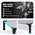Niubya Elevated Outdoor Dog Bed, Cooling Elevated Pet Cot, Steel-Framed and Non-Slip Feet, Raised Dog Bed with Waterproof, Washable, Breathable Teslin Mesh,Grey 35in