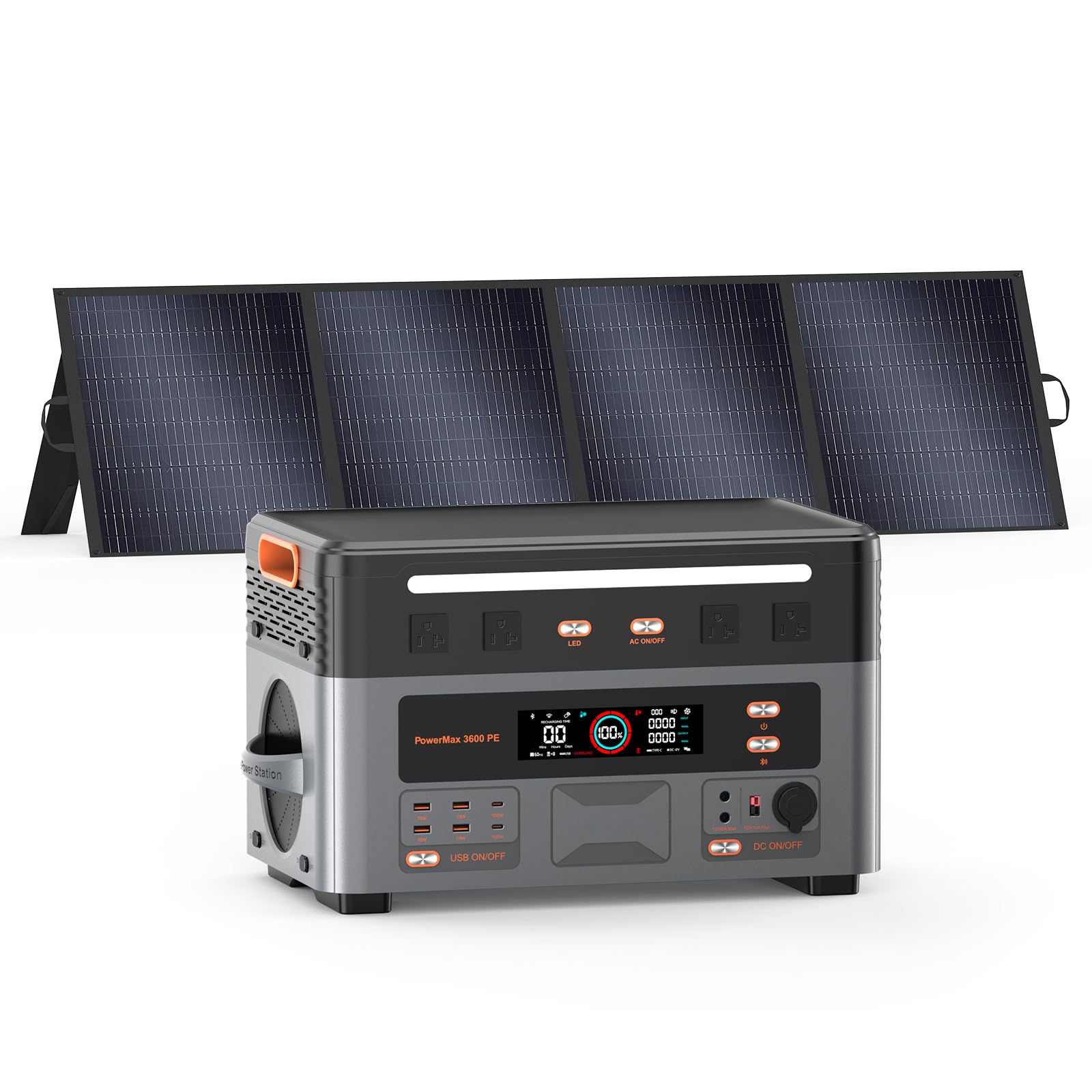 3600W Centrale Elettrica Portatile con Pannello Solare da 200W | 2016Wh Generatore Solare, Batteria LiFePO4, Controllo APP, Power Station per Campeggio, Camper, Casa
