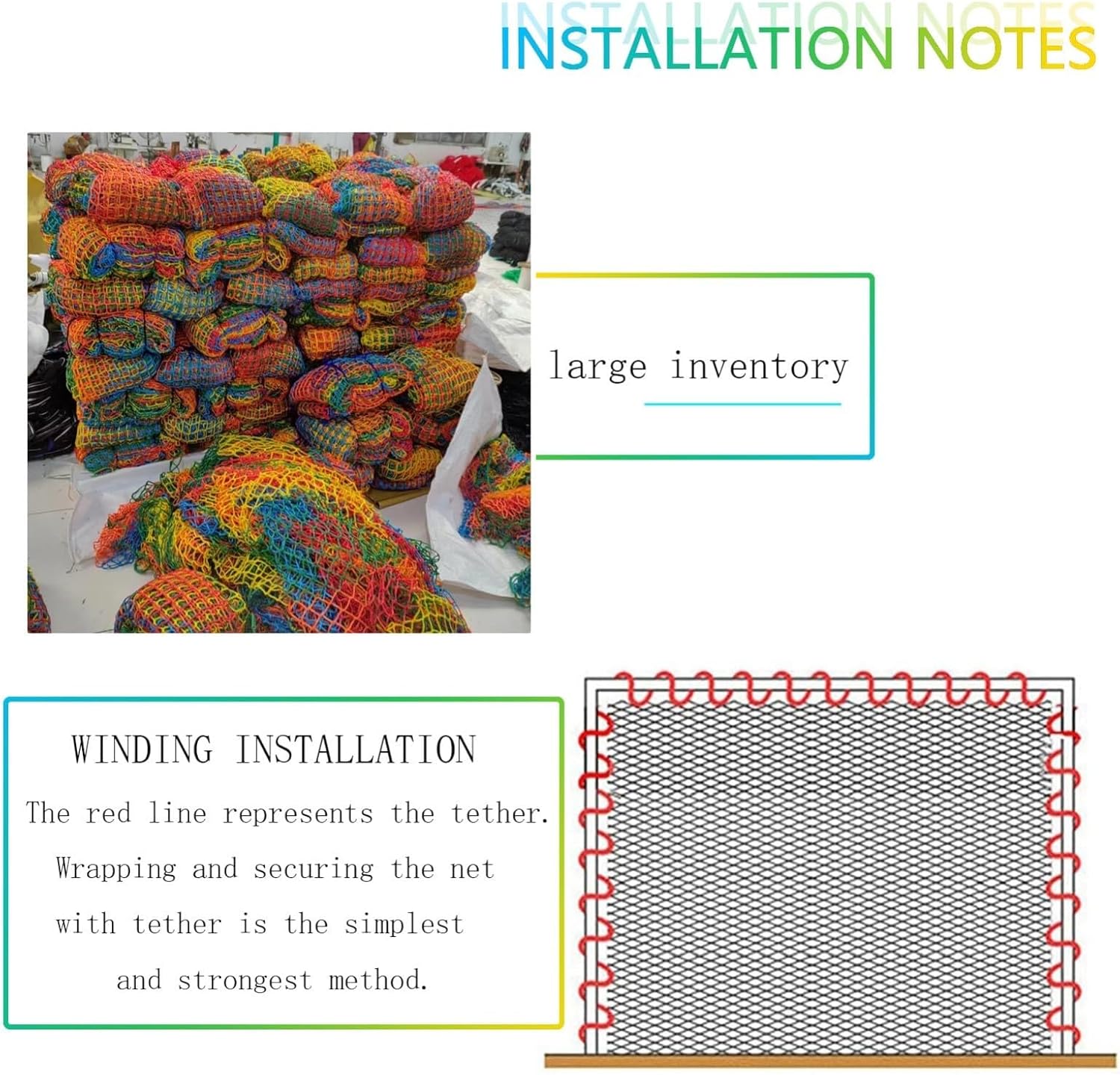 Durable Knotless Safety Netting for Playground & Climbing Colorful Anti Fall Rope Net Protective Barrier Ideal for Kids' Outdoor Play Areas