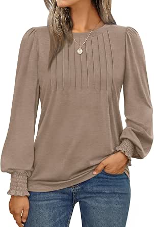 AUTOMET Women's Long Sleeve Shirts Fall Blouses Tops Business Casual Outfits