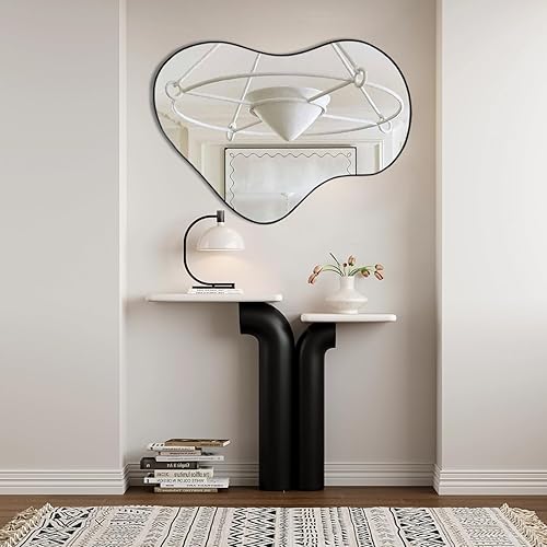 Miniatura 2 de POZINO Espejo de pared irregular, espejo asimétrico sin marco, 31.4 x 23.6 pulgadas, espejos orgánicos modernos decorativos para sala de estar,