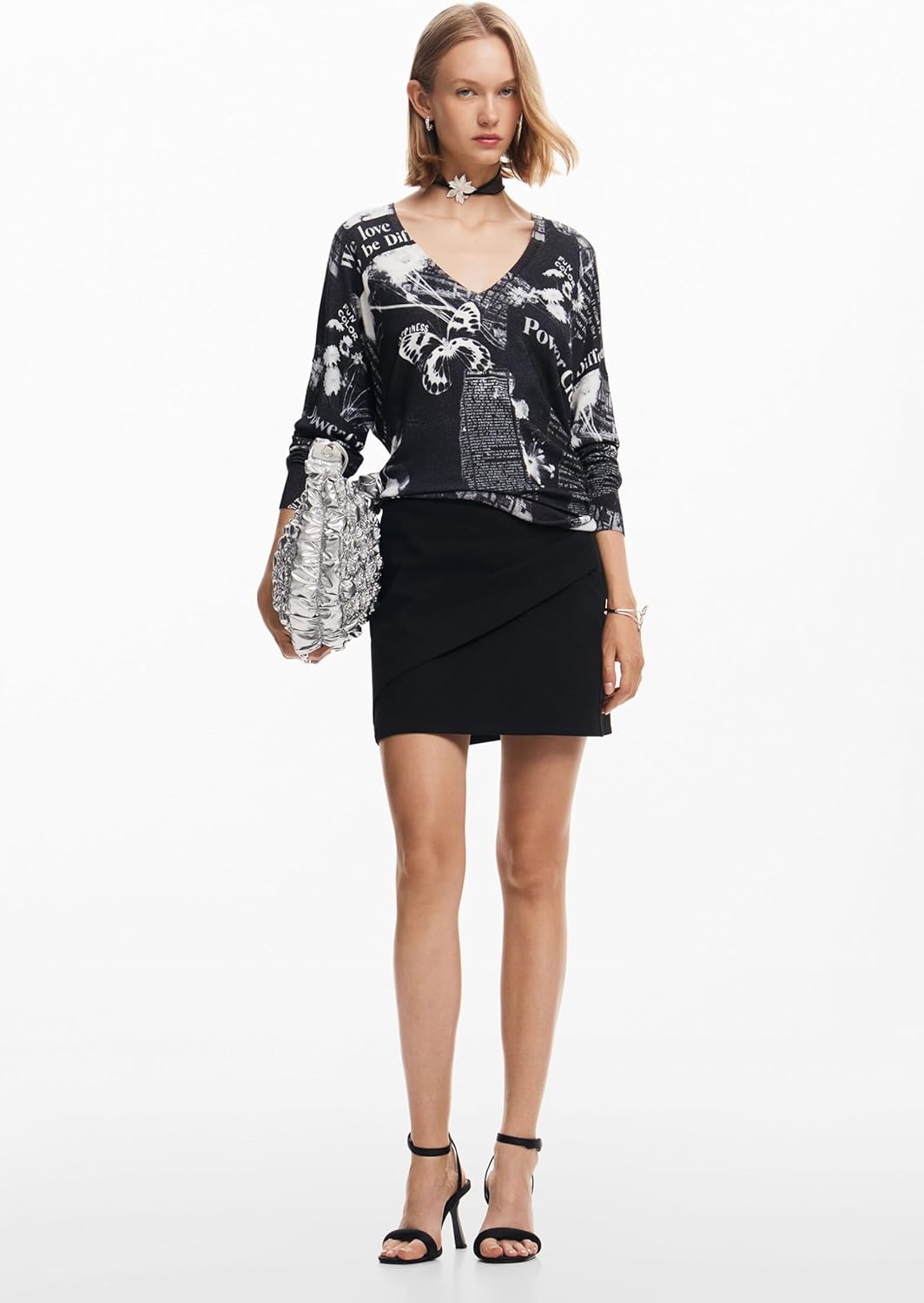 Desigual Women's Newspaper Print Sweater