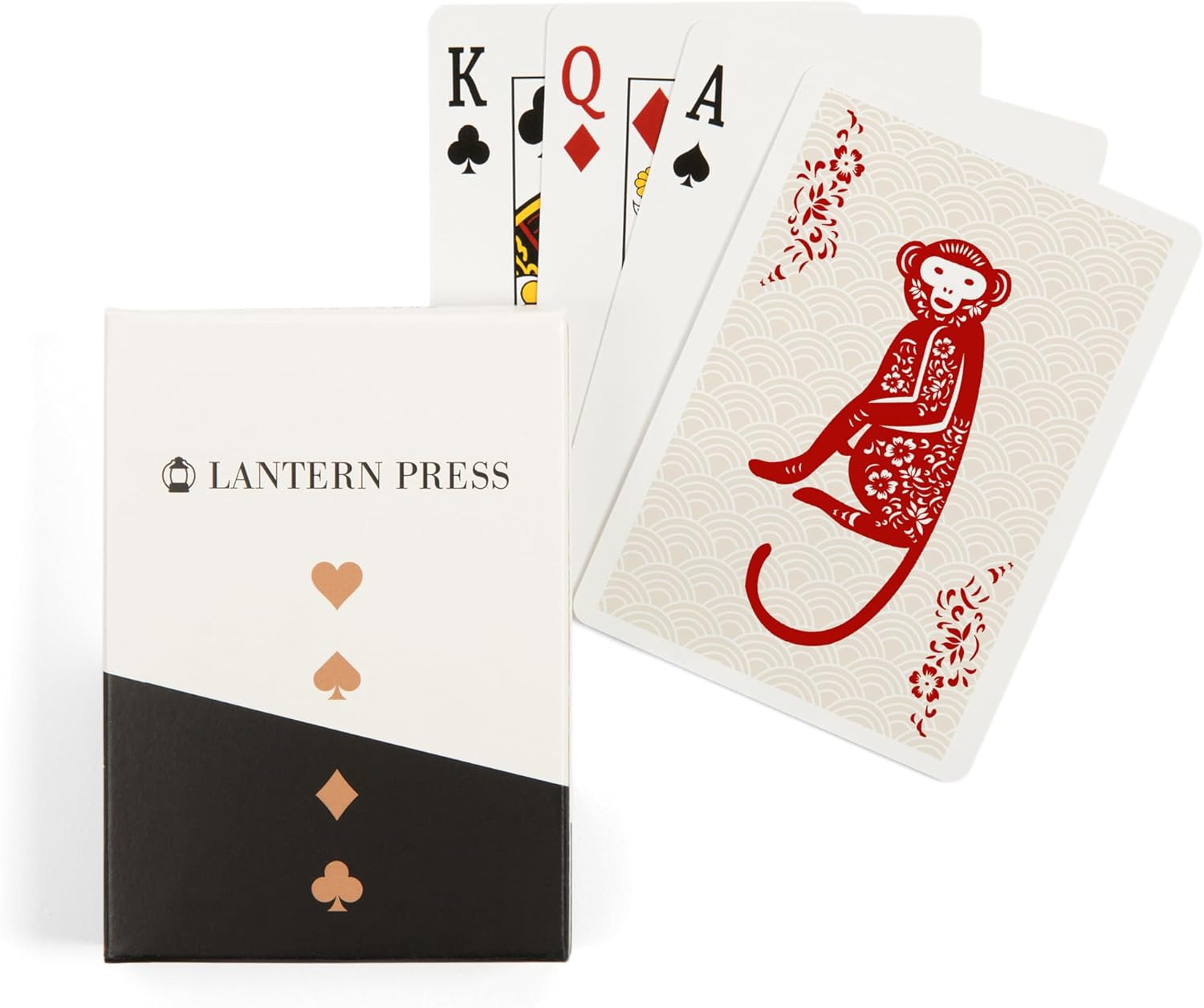 Lantern Press Silhouette, Monkey, 52 Playing Cards for Adults, Poker Size Card Deck