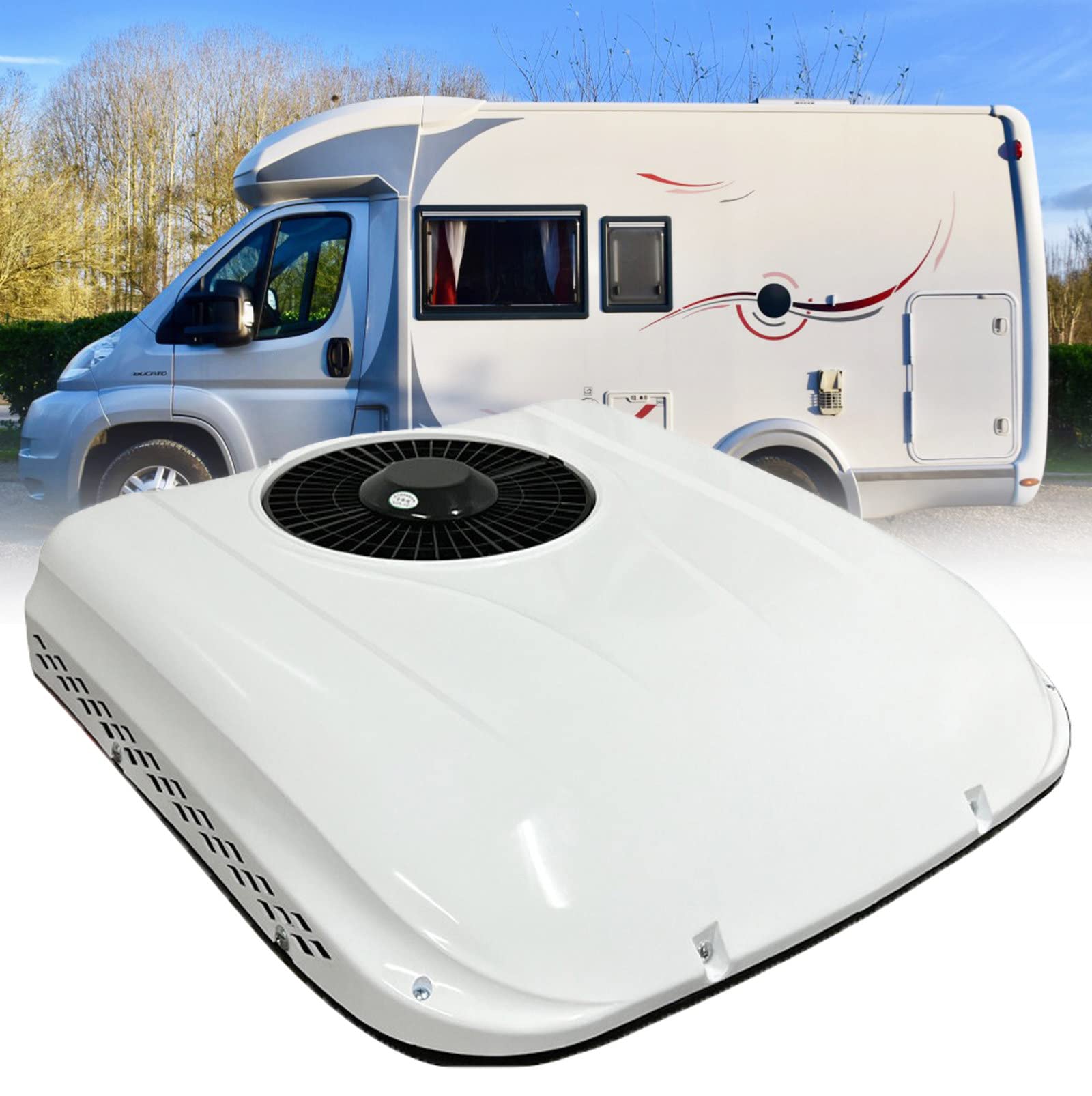 Aire acondicionado de techo para coche, 12 V, para caravanas, camiones, tractores - aire acondicionado de pie para motocicletas, ATVs, pickups, excavadoras DC acondicionamiento de aire