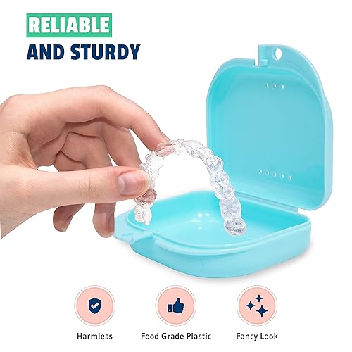 Miniatura 3 de Estuche retenedor  Paquete de 2  Funda protectora bucal inodoro  Funda protectora de noche ventilada, duradera e higiénica para llevar y proteger