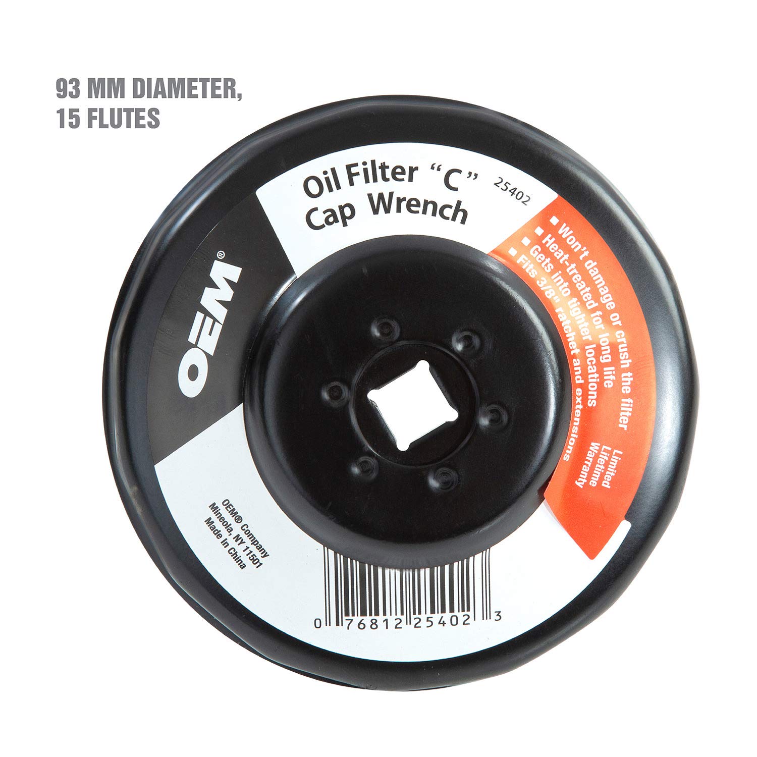 GreatNeck 25402 Cap Style Oil Filter Wrenches- “C” Cap (93 mm , 15 flutes)