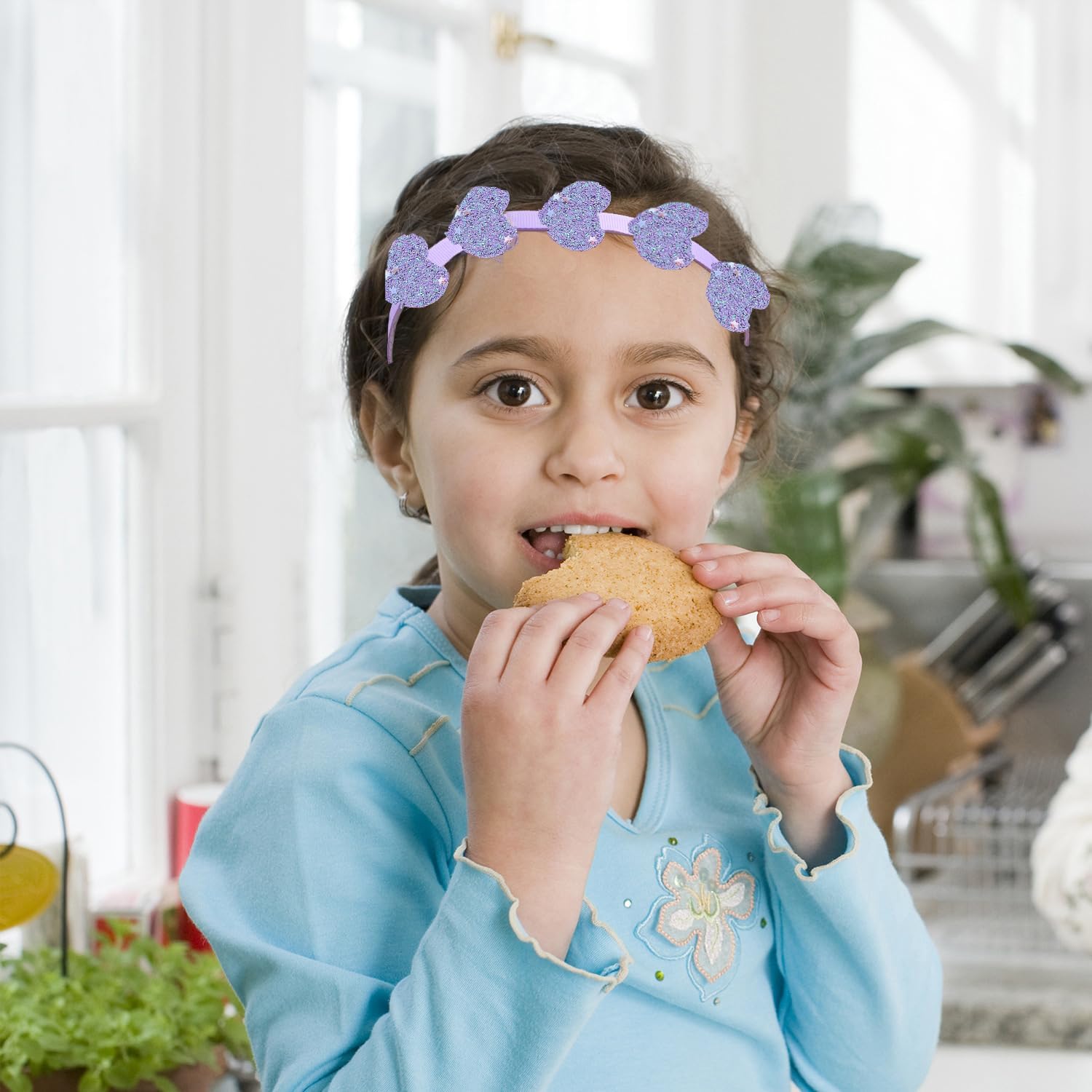 DRESHOW Ragazze Fasce Arco Glitter Bambini Fascia Cuore Stella Capelli per Toddlers Adolescenti