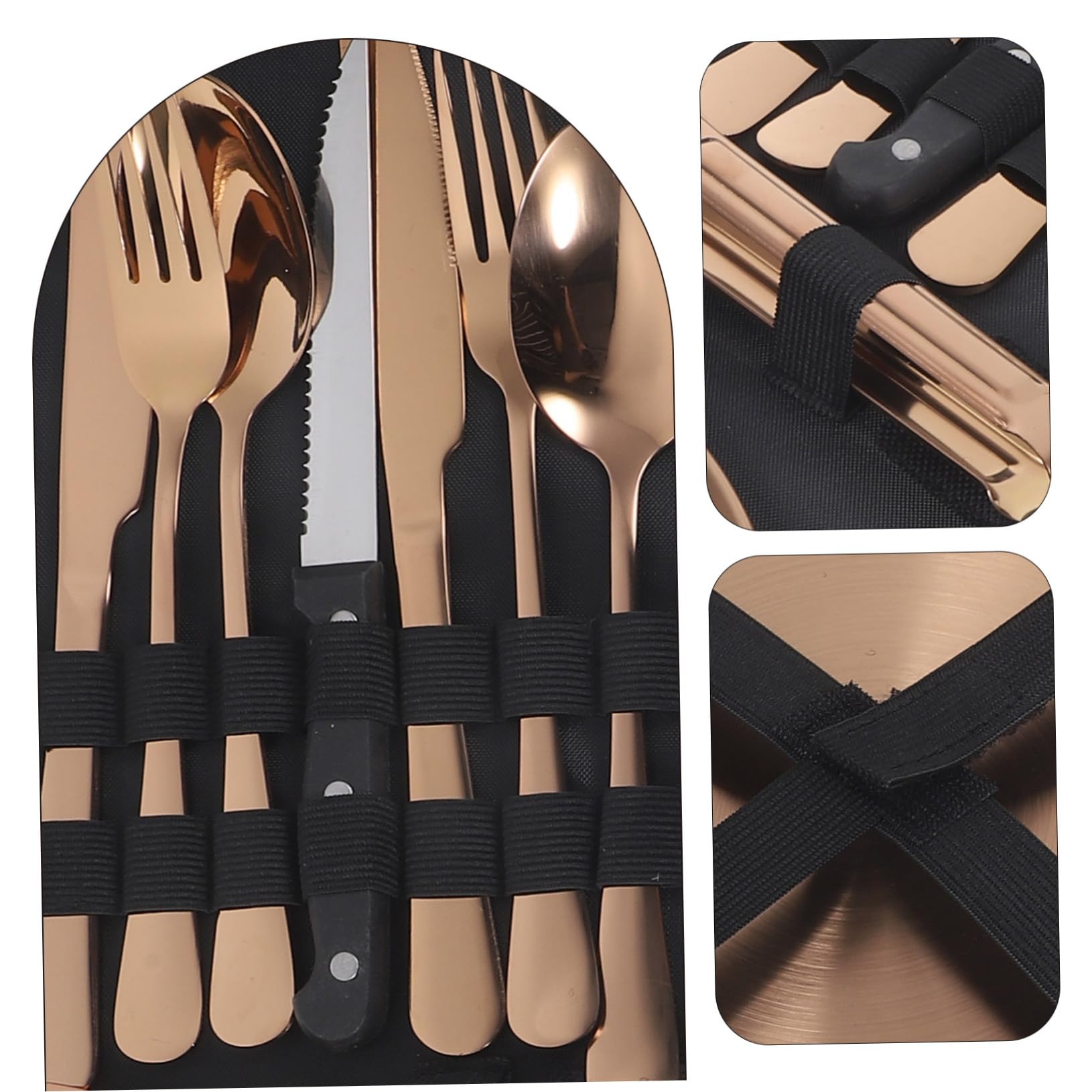Edelstahl Outdoor Besteck Portable Campinggeschirr mit Ergonomischem Design und Elegantem Look Komplett für Picknick und Reise Leicht zu Reinigen Langlebig und Komfortabel