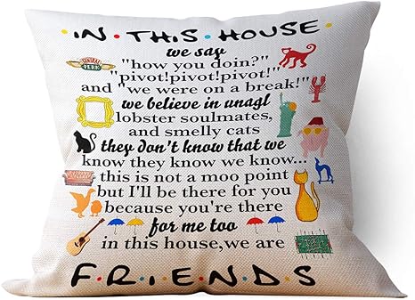 Amazon Com Chillake Funny Friends Tv Show Quotes In This House Family Rules Throw Pillow Case Cushion Cover For Sofa Couch Living Room Home Decor Best Pillow Case Gifts For Friends Fans 18 X