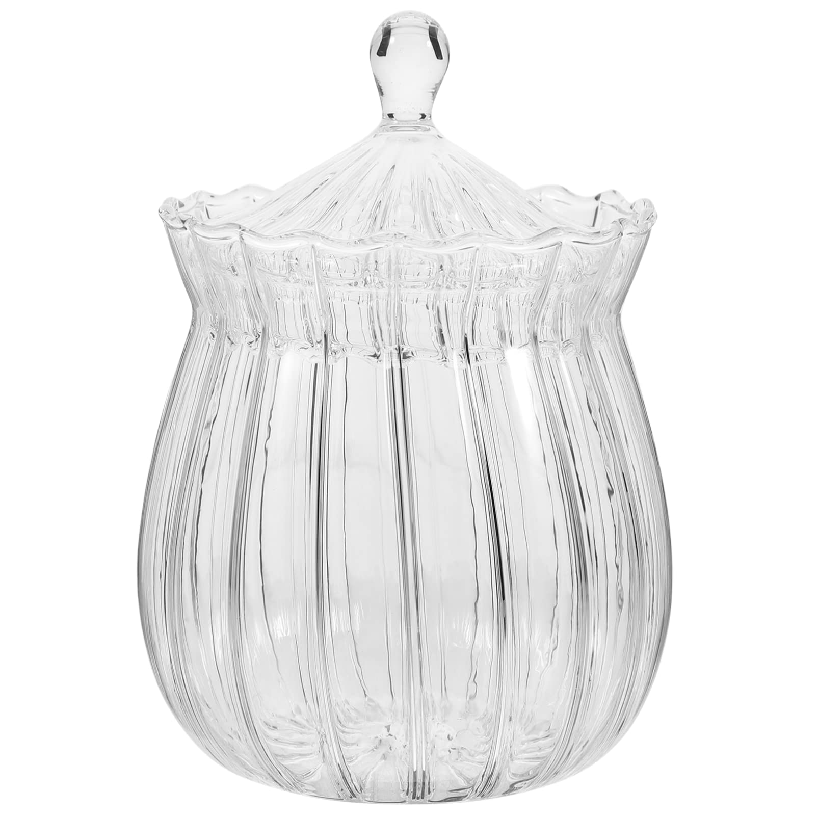 1pc Crystal Glass Candy Jar Candy Dish Biscuit Barrel Sugar Bowl Storage Canister with Lid Jewelry Box Holder For Home Wedding Party Cotton Swab Storage Glass Jars with Airtight Lid