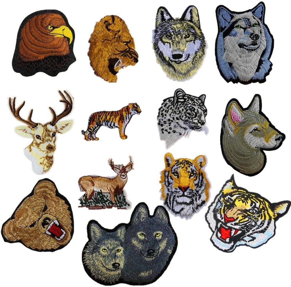 Ximkee Animal Collection Lion Tiger Leopard Wolf Deer Multi Sew on Iron on Patch