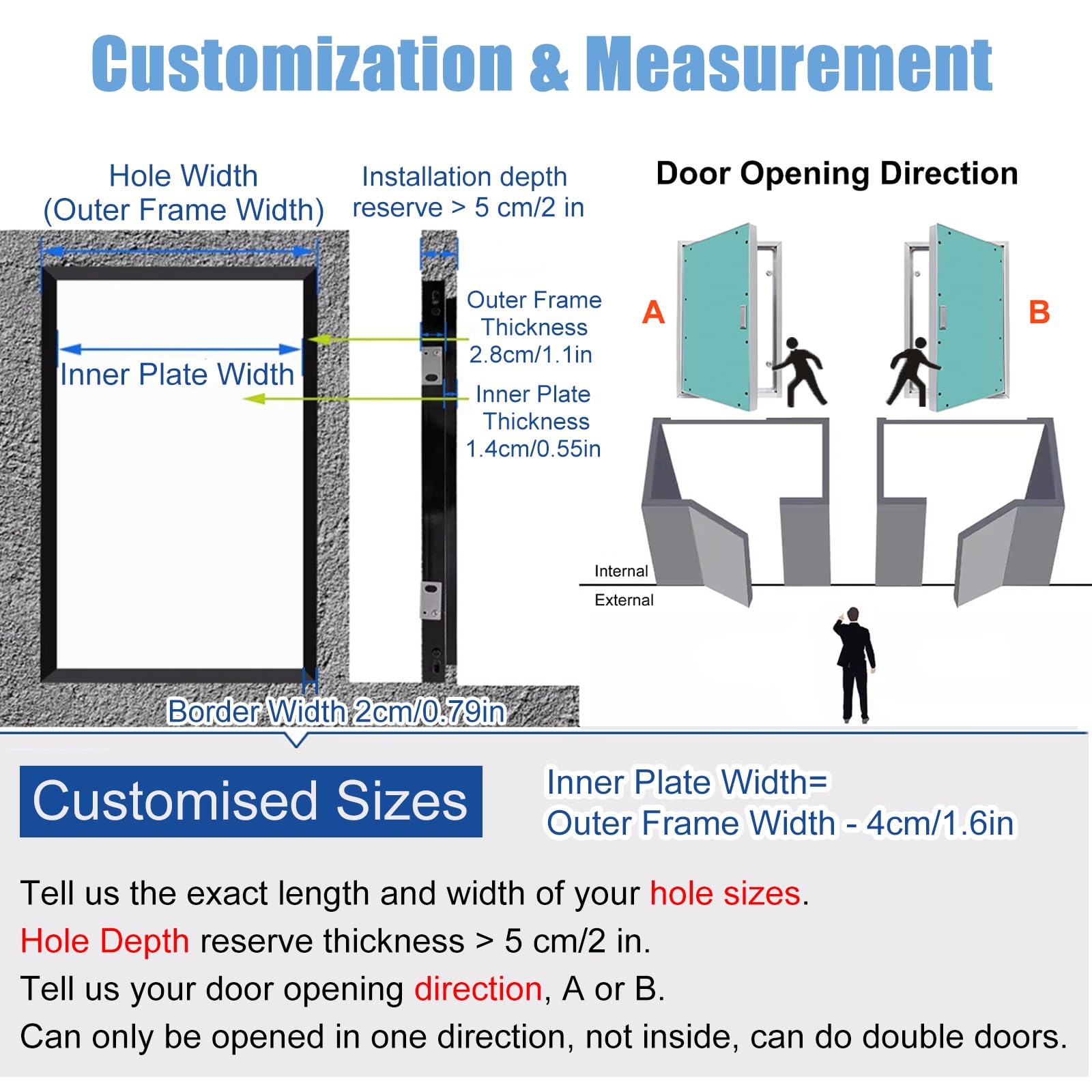 Metallo Bianco Accesso Pannello 400mm X Con Nascosto Chiusura Ispezioni