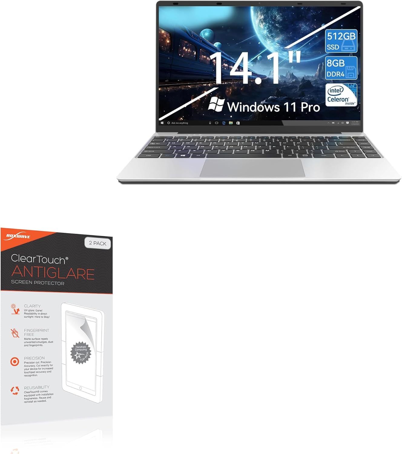BoxWave Screen Protector Compatible With ANTEMPER D-1420 Windows 11 Laptop (14.1 in) - ClearTouch Anti-Glare (2-Pack), Anti-Fingerprint Matte Film Skin