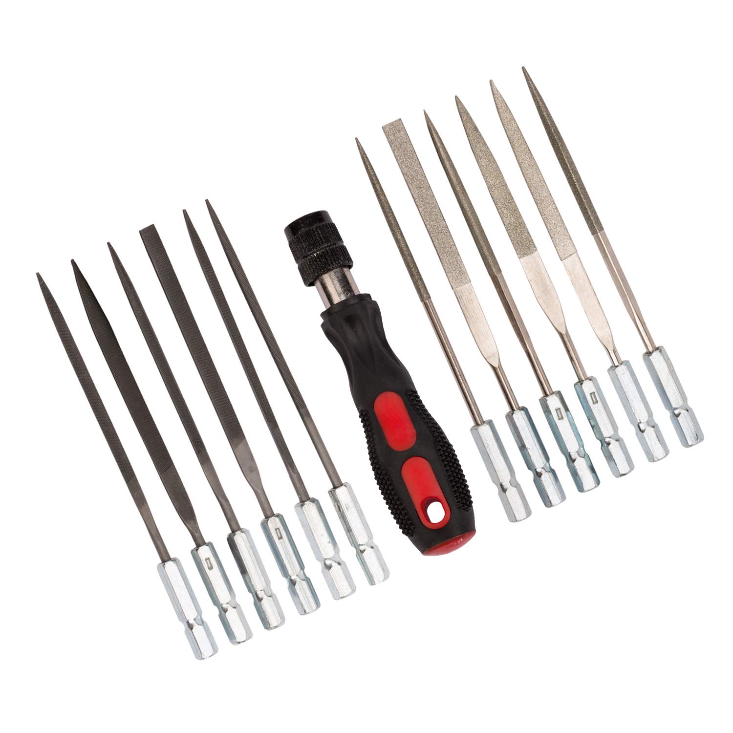 JinFeng Hand Tools 170 Grit Diamond and Carbon Needle Files 13 pcs