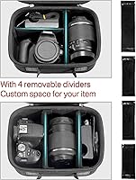 Vista 3 de RAIACE Funda rígida de transporte compatible con Canon EOS Rebel T7 / R100 / R50, para Sony, para cámara Nikon, funda protectora con bolsillo