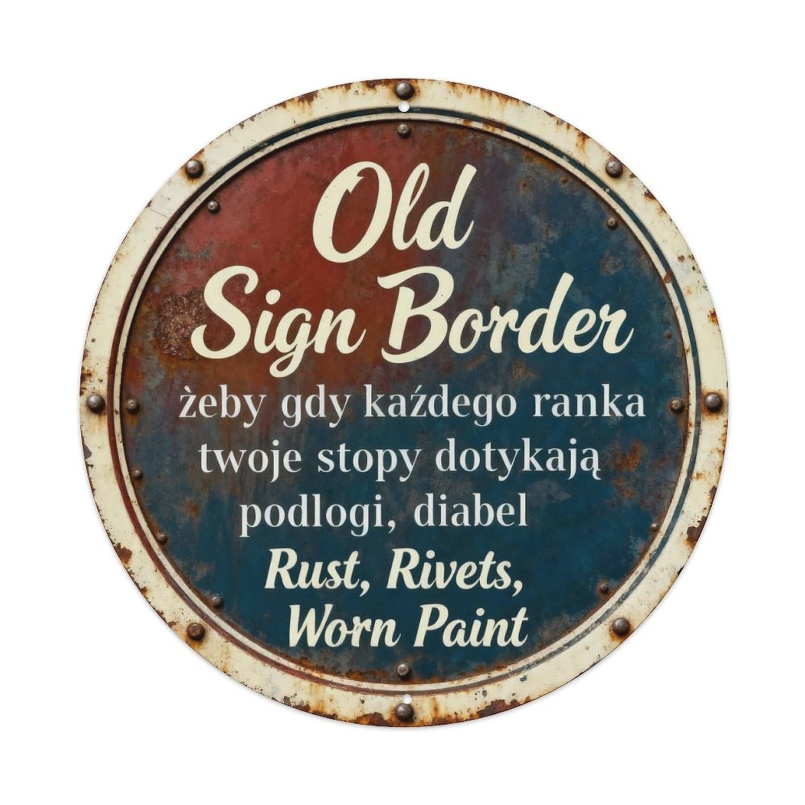 Old Sign Border Vintage Decor Metal Tin Sign Plaque