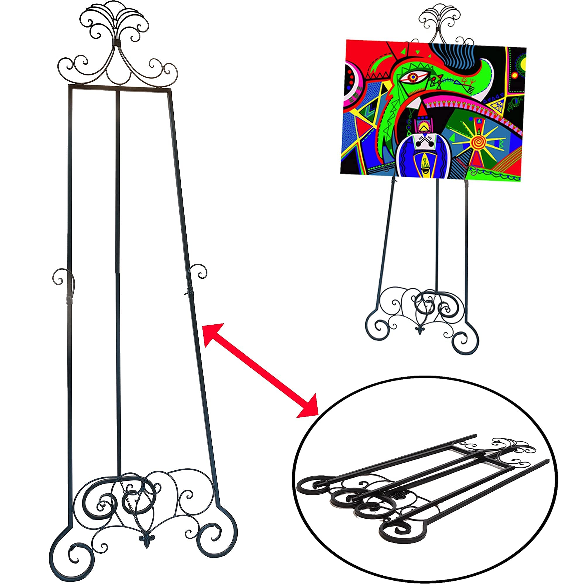 Buy 65" Tall Metal Portable Floor Easel Stand for Decorative Display