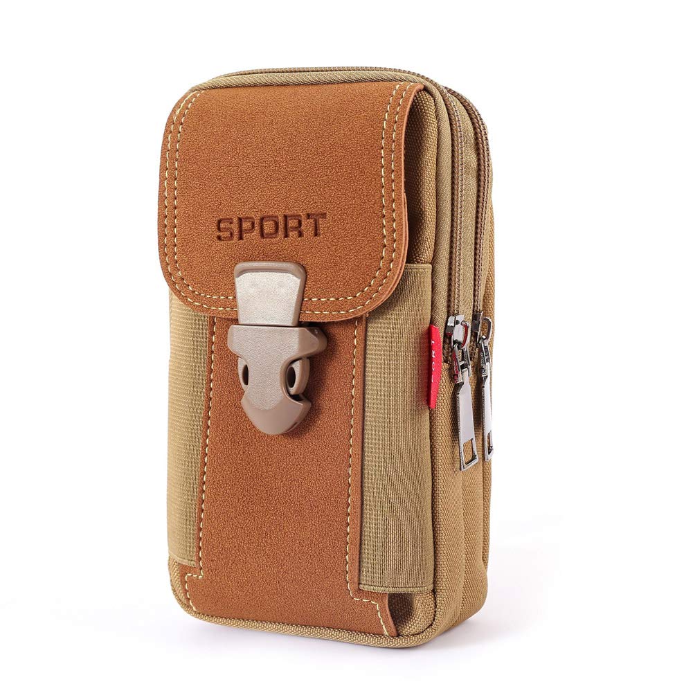 Crgangzy Boys Style 1 Pu Leather Phone Bag For Man, Crossbody Handbags Wallets Leather Phone Purse Multi-Function Leather Fanny Waist Bag Bum Pouch(For Under 6.9 Inch Mobile Phones)