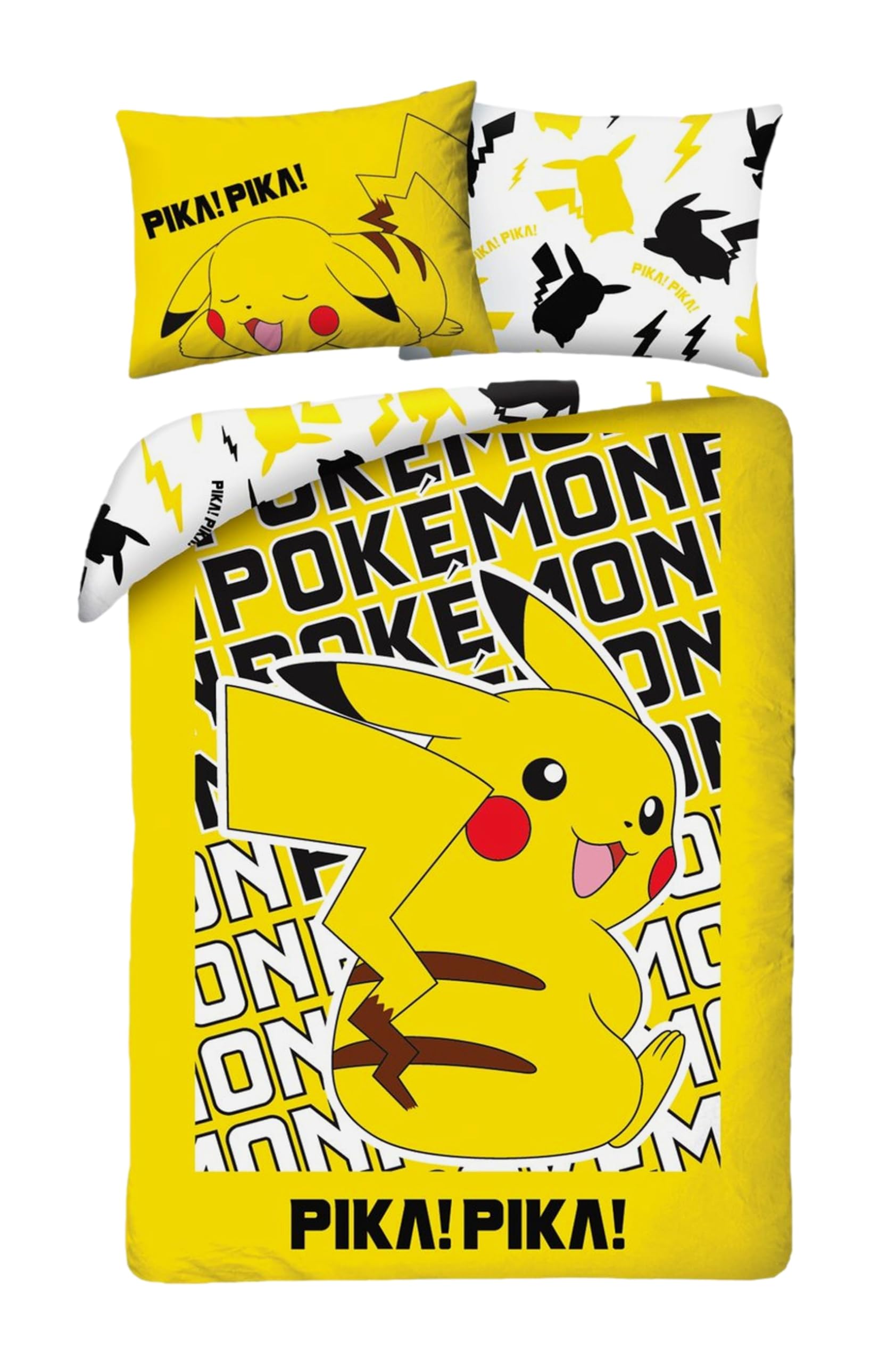 Pokemon Pikachu und Freunde Juego de ropa de cama, funda nórdica de 140 x 200 cm y funda de almohada de 70 x 90 cm, certificado Öko-Tex