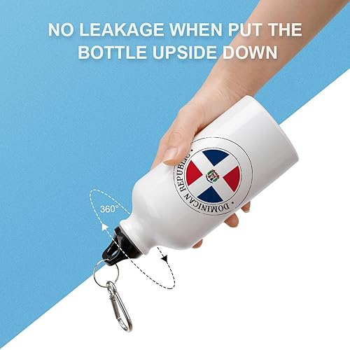 Miniatura 4 de Botella de agua deportiva de aluminio divertida de República Dominicana bandera de República Dominicana sello dominicano botella de agua deportiva