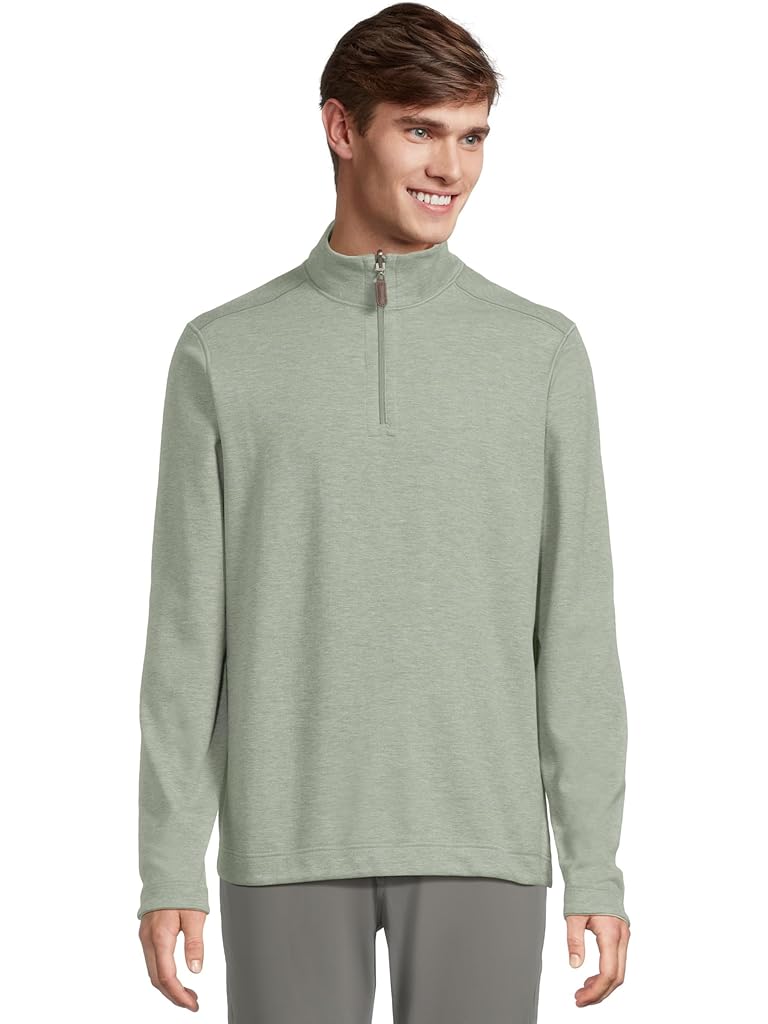 Taupe Johnston & Murphy Reversible Solid Quarter-zip