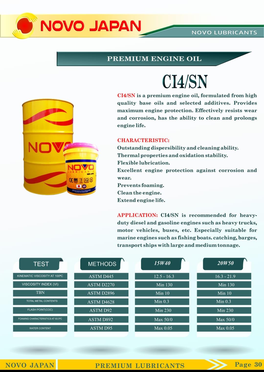 NOVO JAPAN Lubricants Heavy Duty Commercial Motor Oil,SAE 15W-40
