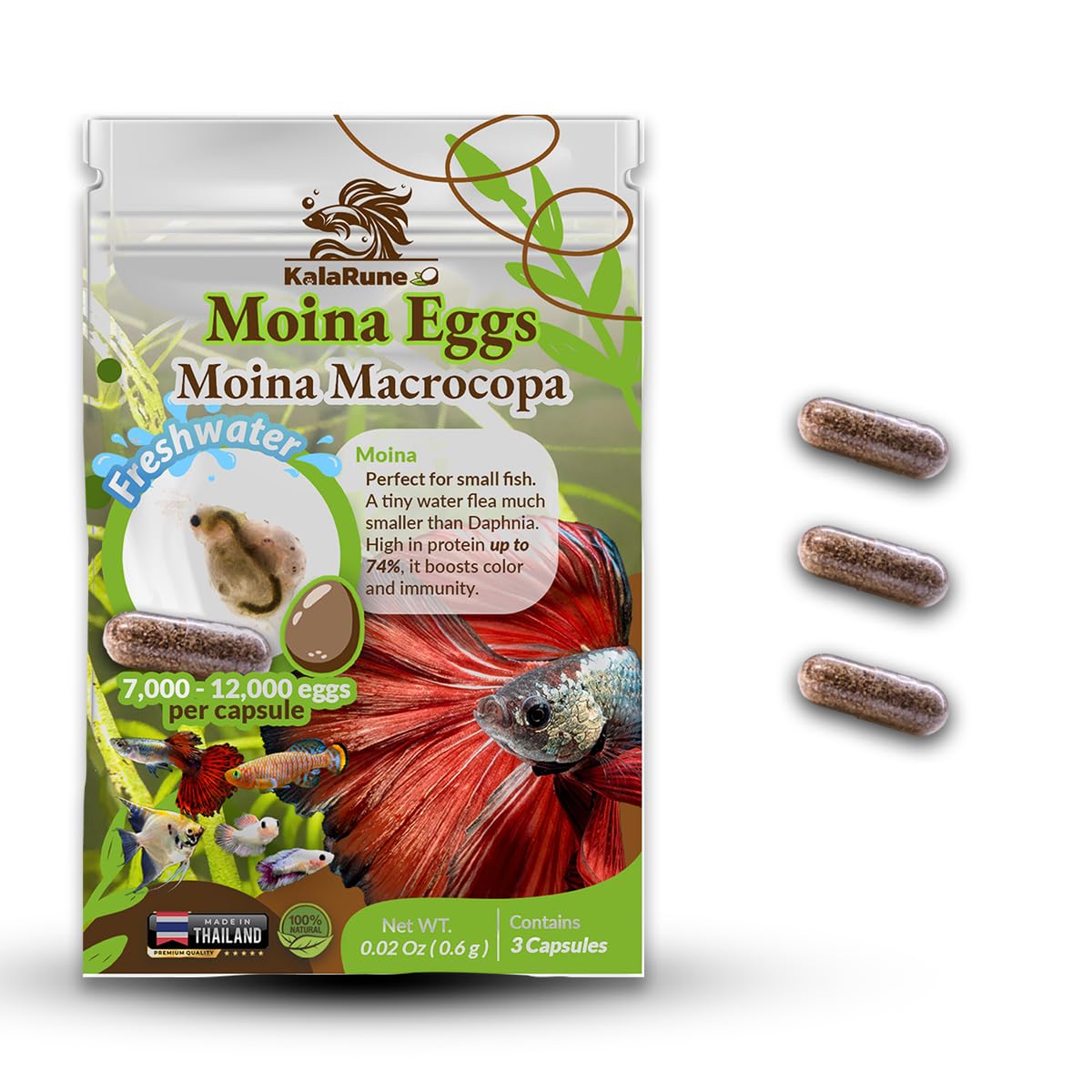 Moina macrocopa Eggs Water Flea - for Hatching Freshwater Live Fish Food for Newborn Fry Betta Fish and