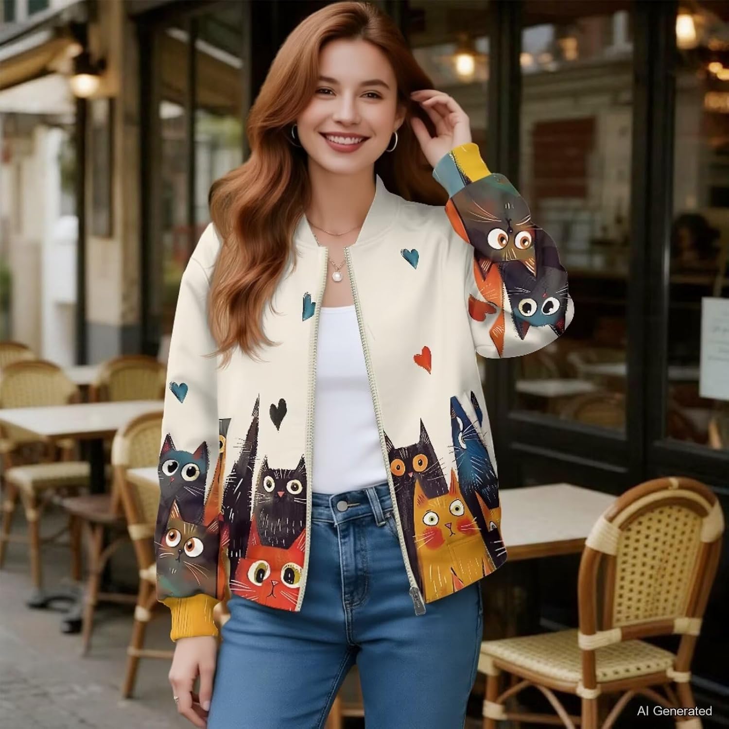 Women's Zip up Sweatshirt, Crew Neck Long Sleeve Loose Fit Casual Lightweight Jacket with Pockets