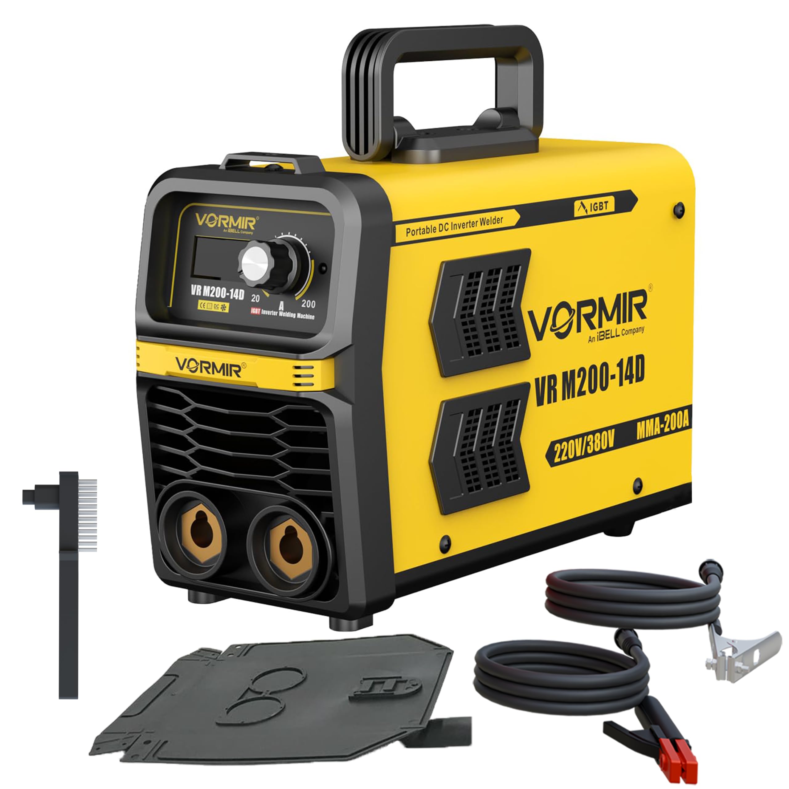 VORMIR VR M200-14D Dual-Phase 200A Inverter ARC Welding Machine, 220V Home & 380V Industrial Power, IGBT, Hot Start, Anti-Stick, Arc Force, Ideal for DIY & Industrial Welding