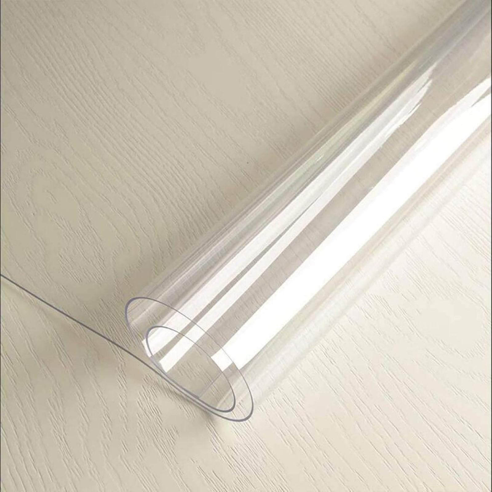 Table transparente 84x142 cm en PVC nappe de protection épaisse angle droit