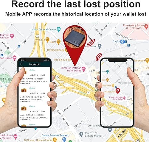 Miniatura 22 de Electronic Finder - Rastreador de cartera Bluetooth antipérdida, cartera para hombre con localizador de posición GPS y buscador (negro carbón)