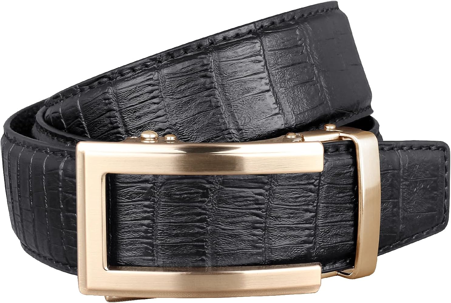 Amazon | クロコ ベルト メンズ ゴルフ 大きいサイズ 穴なし ビジネス