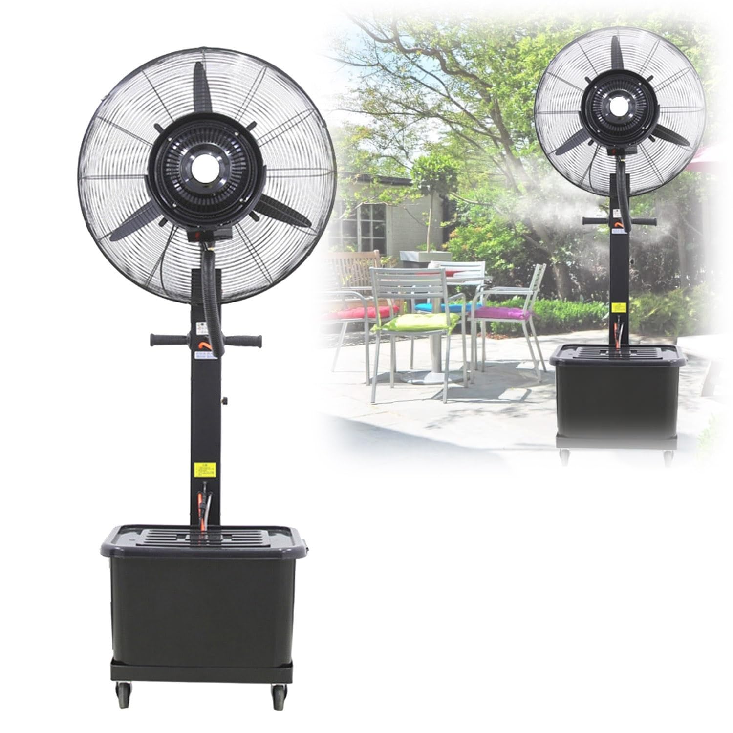 CSXCQM Misting Fan Floor Fans 22in 26in 30in Commercial Misting Fan, 90° Oscillation High-Velocity Outdoor Indoor Mist Fan Black For Patios Residential Greenhouse (Size : 750mm/30in)