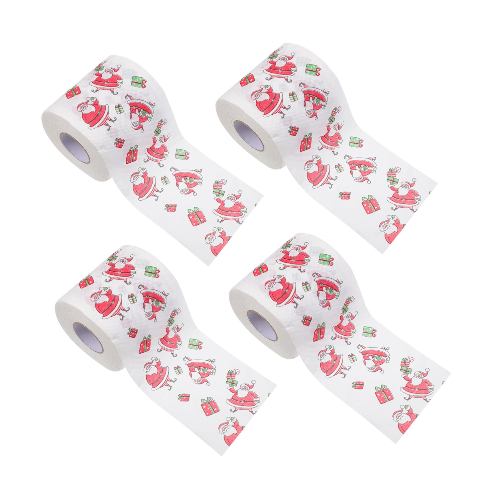 4 Rollen Weihnachts Toilettenpapier mit Kreativen Doppellagigen Druckmotiven Weiches Klopapier mit Festlichem Xmas Design als für Festliche Tischdekoration