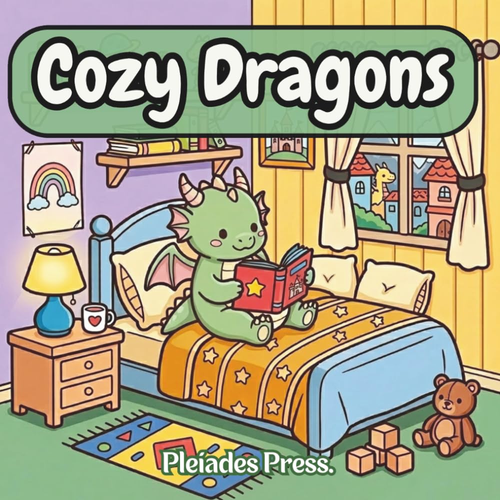 Cozy Dragons: A Cute and Relaxing Coloring Book for Adults and Teens Featuring Cozy Fantasy Scenes and Adorable Dragons (Cozy Creatures)