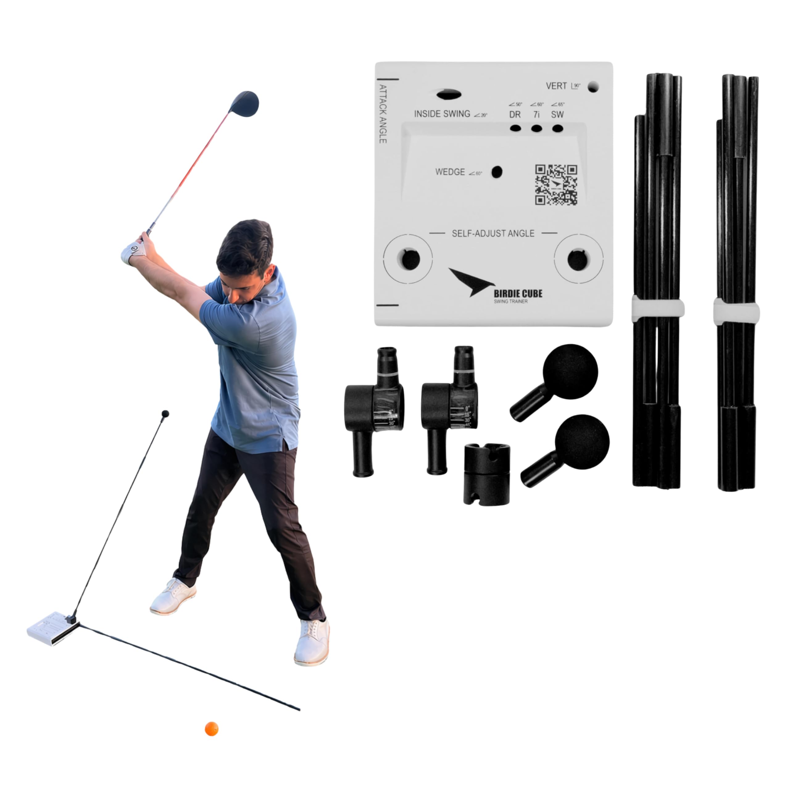Photo 1 of Birdie Golf: Birdie Cube - Golf Swing Trainer, 12 Adjustable Club Positions, Guided Strikes Tool, Alignment Rods, Create Muscle Memory, Sports Aid