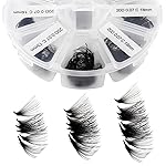 Premade Fans Eyelash Extension 500 Fans Handmade Loose Volume Lashes 20D Pre-made Fans 0.07mm Thickness C/D Curl 9-16mm/13-20mm Mixed Volume Eyelash Extensions (500PCS-20D-0.07-C, 9-16mm mixed)